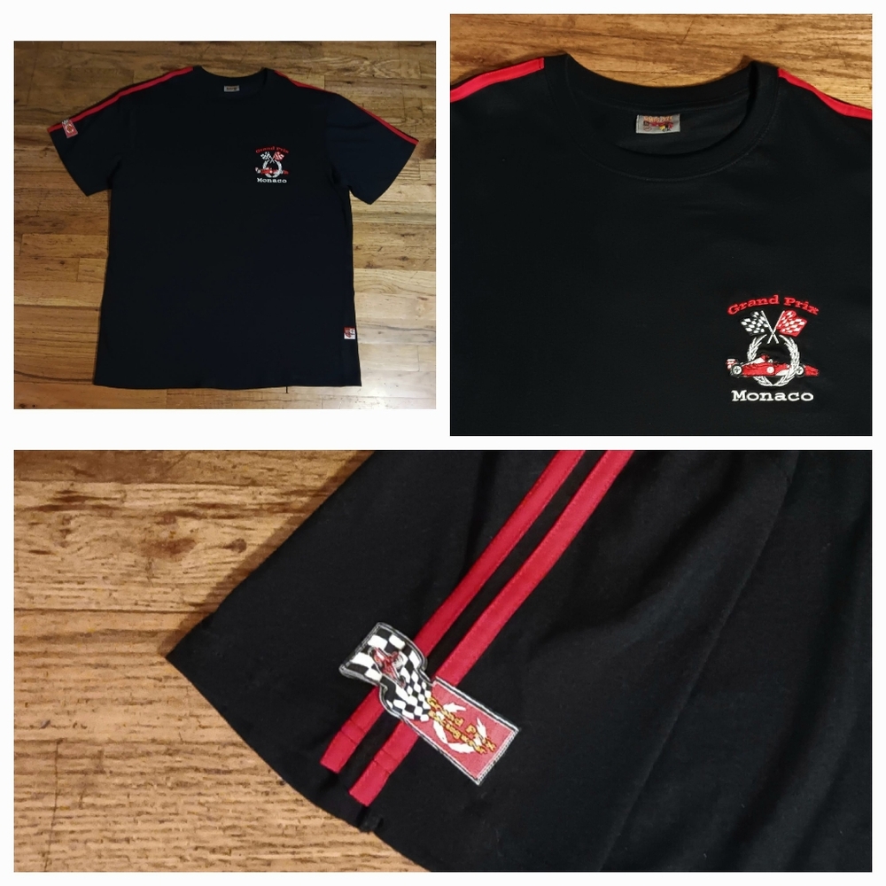 Monaco Grand Prix Black T-Shirt with Red Accents